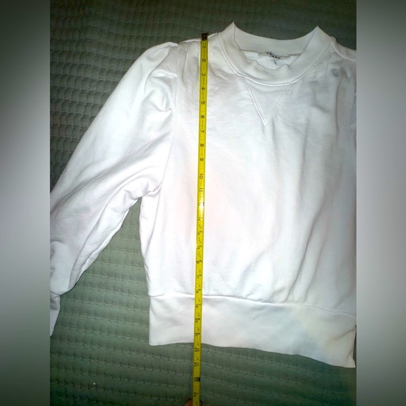 FRAME Pleated Panel Puff-Sleeve Sweatshirt. Eggshell white. Size small  VGUC - Picture 6 of 12